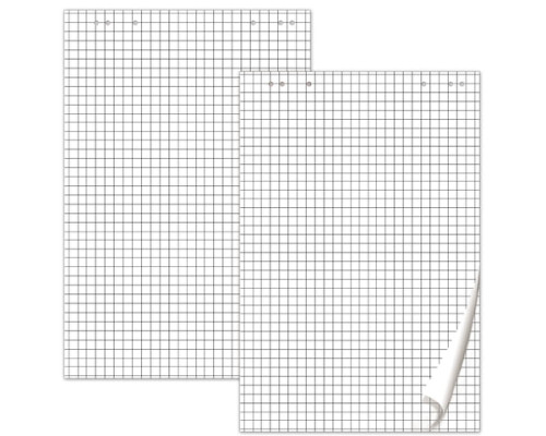 Блокнот для флипчарта 20 листов, комплект 5шт, 67,5x98 см, клетка, Brauberg, 124097