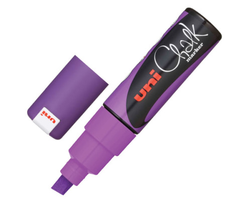 Фиолетовый меловой маркер Uni 8K для стекла и досок, Uni, 142642