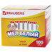 Мел белый круглый Brauberg, антипыль, 100шт [код: 223550], Brauberg, 223550